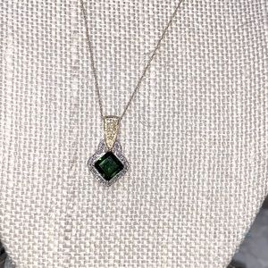Russian Chrome Diopside 10k gold pendant